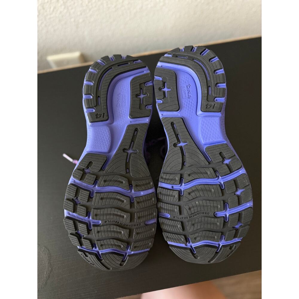 Brooks Ghost 14 Running Shoes Black Purple Leopard Print Women’s Size 11 - Picture 11 of 13